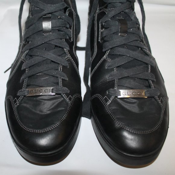 Authentic Gucci Hi-Top Combat Style Sneakers Sport Shoes - Picture 4 of 11